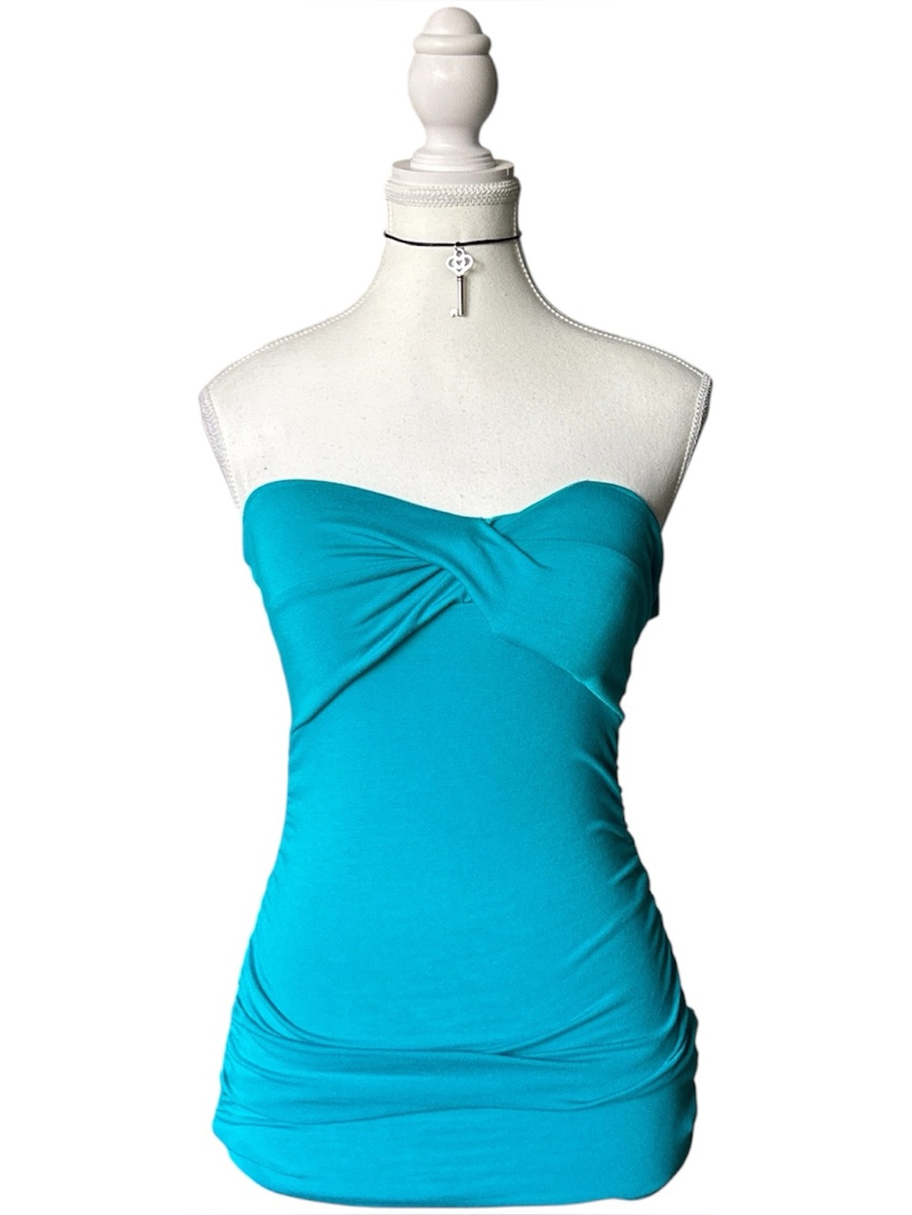 Y2K “Streetwear Society” Basic Aqua Blue Tube Top